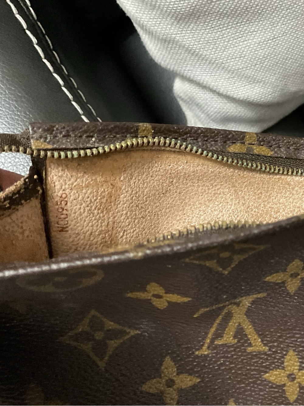 Louis Vuitton Brown Monogram Cosmetic Pouch with Tan Accents - Picture 9 of 9